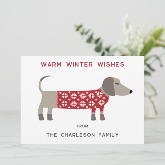 Dachshund Dog Fun Feestdagenkaart (Staand voorkant)