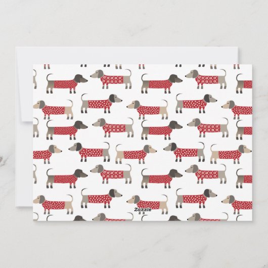 Dachshund Dog Fun Feestdagenkaart (Achterkant)