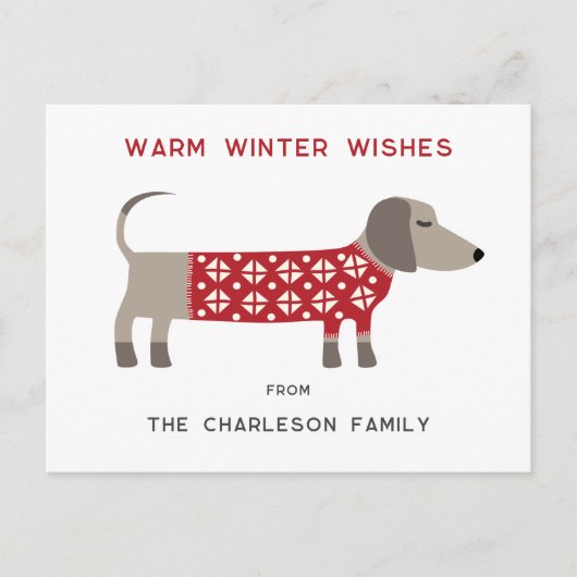 Dachshund Dog Fun Feestdagenkaart (Voorkant)