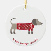 Dachshund Dog Fun Keramisch Ornament (Voorkant)