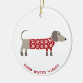 Dachshund Dog Fun Keramisch Ornament (Links)