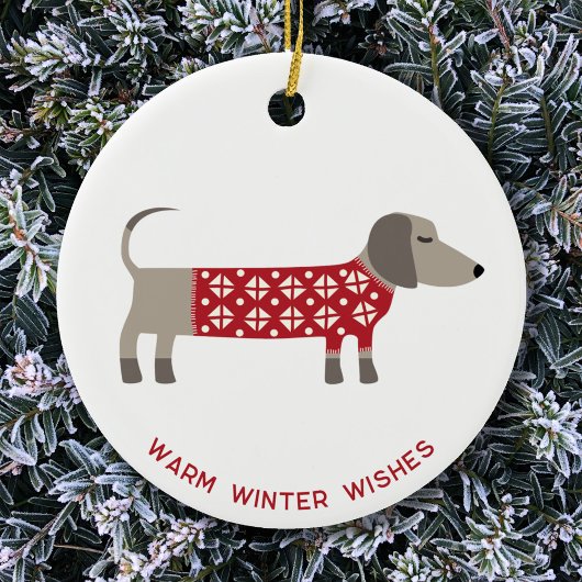 Dachshund Dog Fun Keramisch Ornament