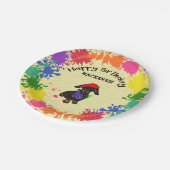 Dachshund Dog Fun Paint Art Birthday Party     Papieren Bordje (Gekanteld)