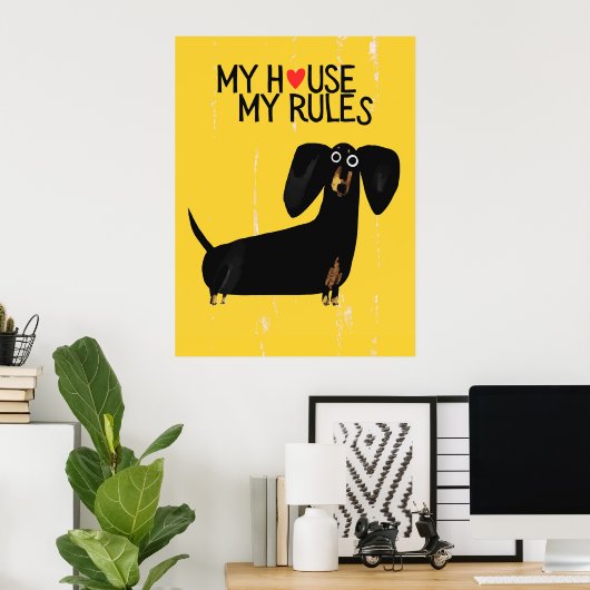 Dachshund dog | Funny & decorative Poster (Thuiskantoor)