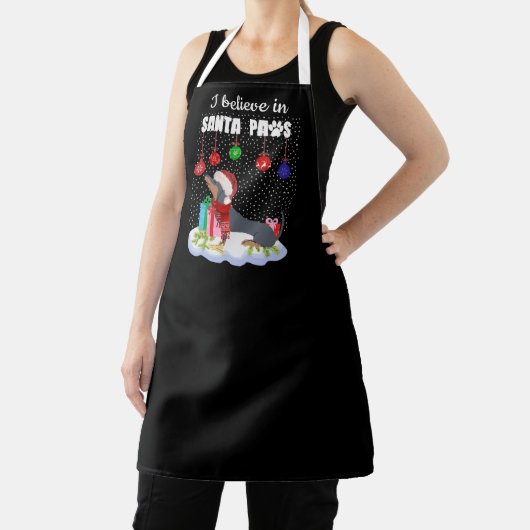 Dachshund Dog gelooft in Santa Paws Holiday    Schort (Insitu)