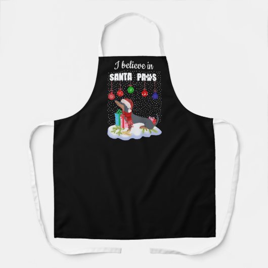 Dachshund Dog gelooft in Santa Paws Holiday    Schort (Voorkant)