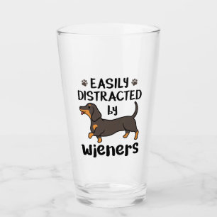 Dachshund Dog, gemakkelijk verstoord door Wenen Glas