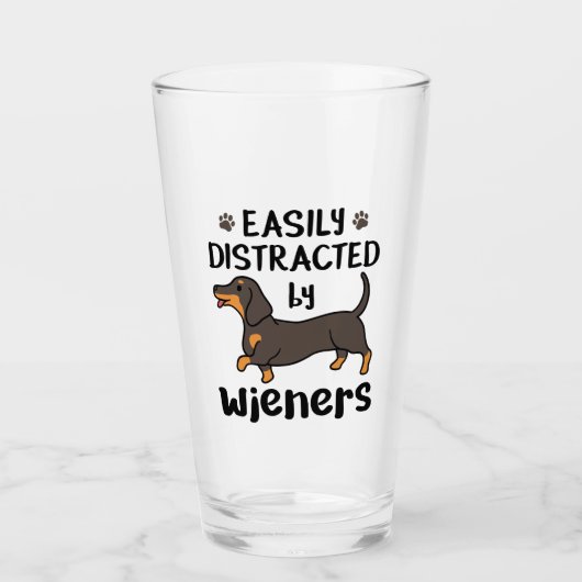 Dachshund Dog, gemakkelijk verstoord door Wenen Glas (Voorkant)