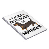 Dachshund Dog, gemakkelijk verstoord door Wenen Notitieboek (Rechterzijde)