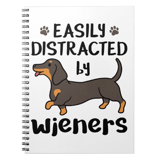 Dachshund Dog, gemakkelijk verstoord door Wenen Notitieboek (Voorkant)