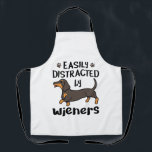 Dachshund Dog, gemakkelijk verstoord door Wenen Schort<br><div class="desc">Gemakkelijk afgeleid door het ontwerp van de weduwen is het perfecte gezelschapscadeau voor dachshund,  doxie of eigenaar van een worsthond. Ideaal voor iedereen die van reuzenhonden houdt</div>