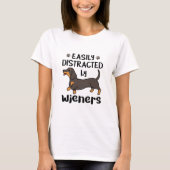 Dachshund Dog, gemakkelijk verstoord door Wenen T-shirt (Voorkant)