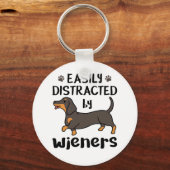 Dachshund Dog gemakkelijk verstoord door Wieners C Sleutelhanger (Voorkant)