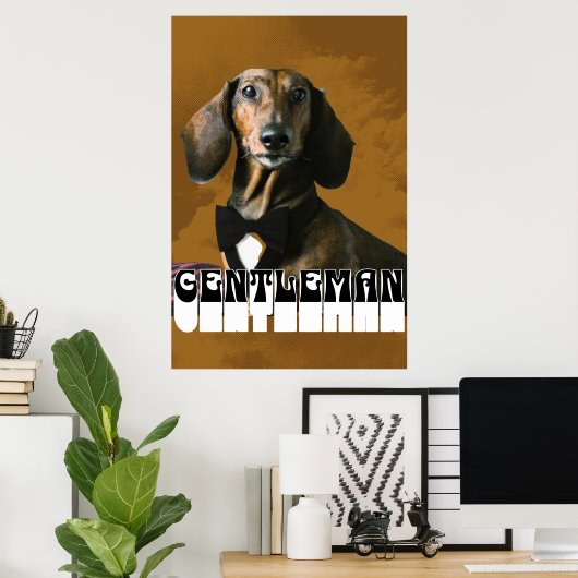 Dachshund Dog Gentleman Poster (Thuiskantoor)