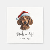 Dachshund Dog gepersonaliseerde Drinken op mij Servet (Voorkant)