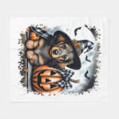 Dachshund Dog Halloween Fleece Deken (Voorkant (Horizontaal))