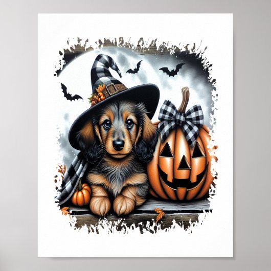 Dachshund Dog Halloween Poster (Voorkant)