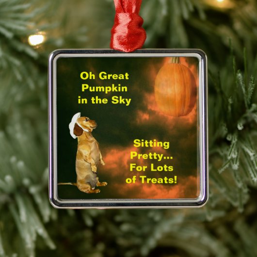 Dachshund Dog Halloween Pumpin Eerie Metalen Ornament (Boom)