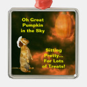 Dachshund Dog Halloween Pumpin Eerie Metalen Ornament (Voorkant)