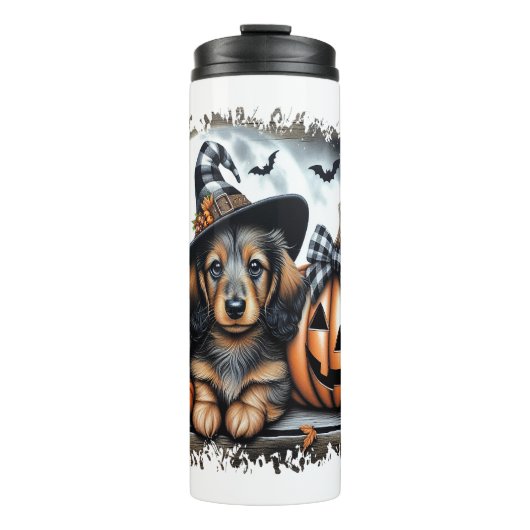 Dachshund Dog Halloween Thermosbeker (Voorkant)