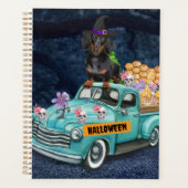 Dachshund Dog Halloween Truck Scary Night Planner (Voorkant)