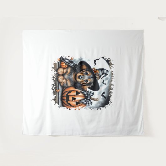 Dachshund Dog Halloween Wandkleed (Voorkant (horizontaal))