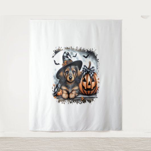 Dachshund Dog Halloween Wandkleed (Voorkant)