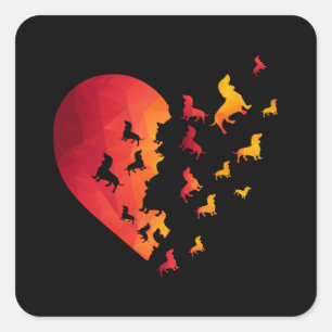 Dachshund Dog Heart Gifts for Dachshund Lovers Vierkante Sticker