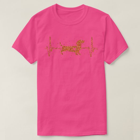 Dachshund Dog Heartbeat T-shirt (Design voorkant)