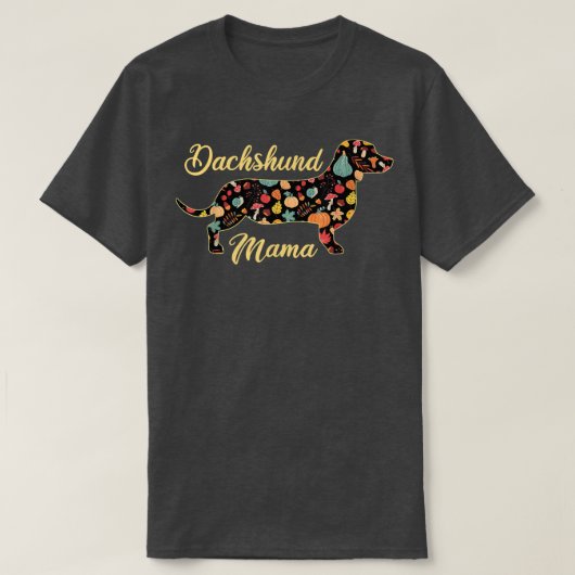 Dachshund Dog Herfst Pattern Pumpkin Autumn Leaves T-shirt (Design voorkant)