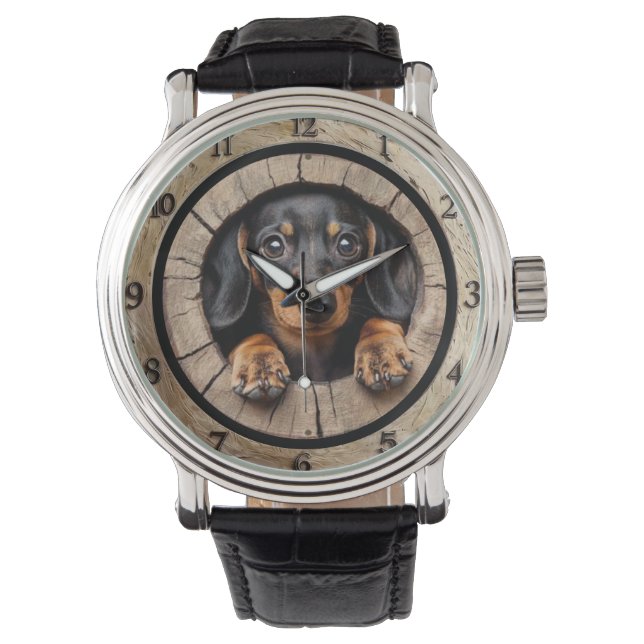  Dachshund Dog Horloge (Voorkant)