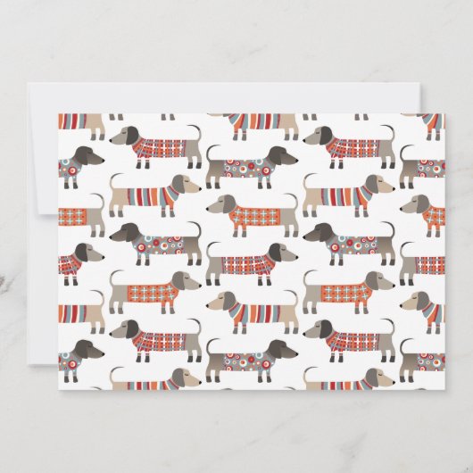 Dachshund Dog House Warming Party Aankondiging (Achterkant)