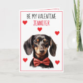 Dachshund Dog I Woof You Valentijn Kaart (Voorkant)