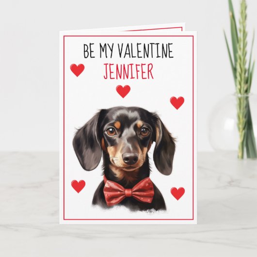 Dachshund Dog I Woof You Valentijn Kaart (Voorkant)