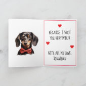Dachshund Dog I Woof You Valentijn Kaart (Binnen)