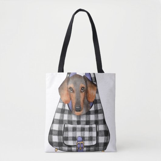Dachshund Dog in een tas (Voorkant)
