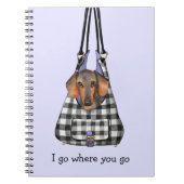 Dachshund Dog in een tas Notitieboek (Voorkant)