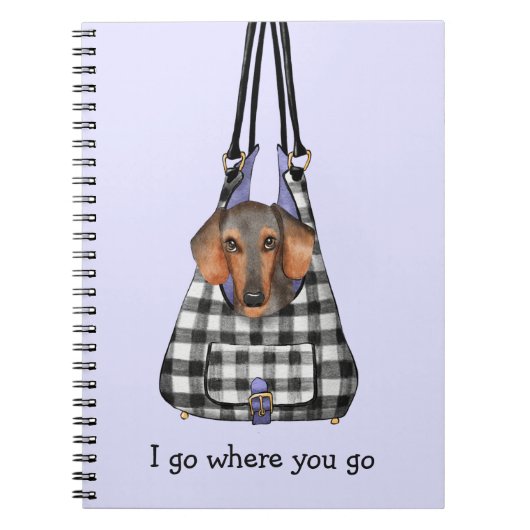 Dachshund Dog in een tas Notitieboek (Voorkant)