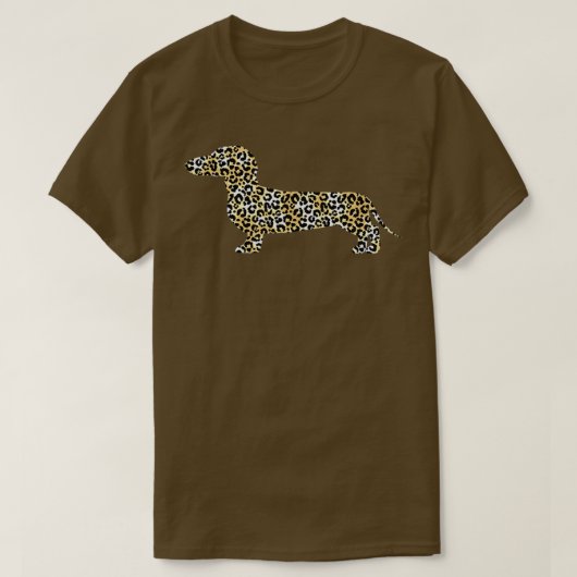 Dachshund Dog in het luipspatroon T-shirt (Design voorkant)