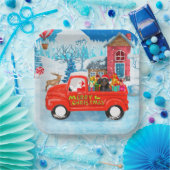 Dachshund Dog in kerstaking Papieren Bordje (Feest)