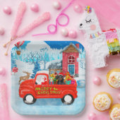 Dachshund Dog in kerstaking Papieren Bordje (Feest)