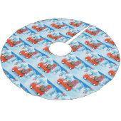 Dachshund Dog in kerstcadeauwagen Kerstboom Rok (Gekanteld)