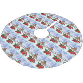 Dachshund Dog in kerstcadeauwagen Kerstboom Rok (Gekanteld)