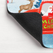 Dachshund Dog in kerstcadeauwagen Muismat (Hoek)