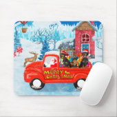 Dachshund Dog in kerstcadeauwagen Muismat (Met muis)