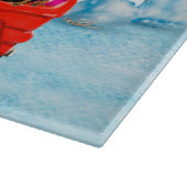 Dachshund Dog in kerstcadeauwagen Snijplank (Hoek)