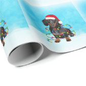 Dachshund Dog in Sneeuw Kerst Pet Cadeaupapier (Rol Hoek)