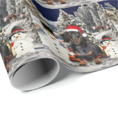 Dachshund Dog in Sneeuw Kerst Pet Cadeaupapier (Rol Hoek)