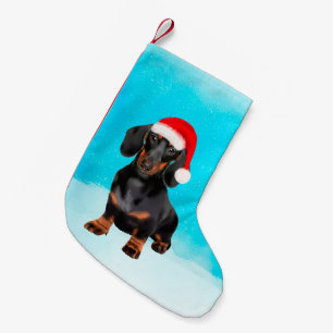 Dachshund Dog in Sneeuw Kerst Pet Kleine Kerstsok