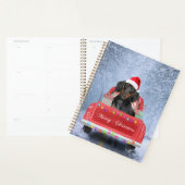 Dachshund Dog in sneeuw, met kersttruck Planner (Display)